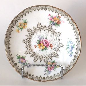 Vtg Crown Stafforshire Bone China Saucer